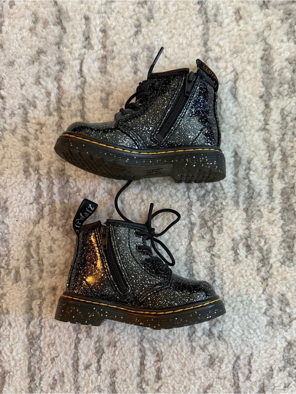 Dr. Martens 1460 Glitter Patent Leather Boots Toddler Size 6